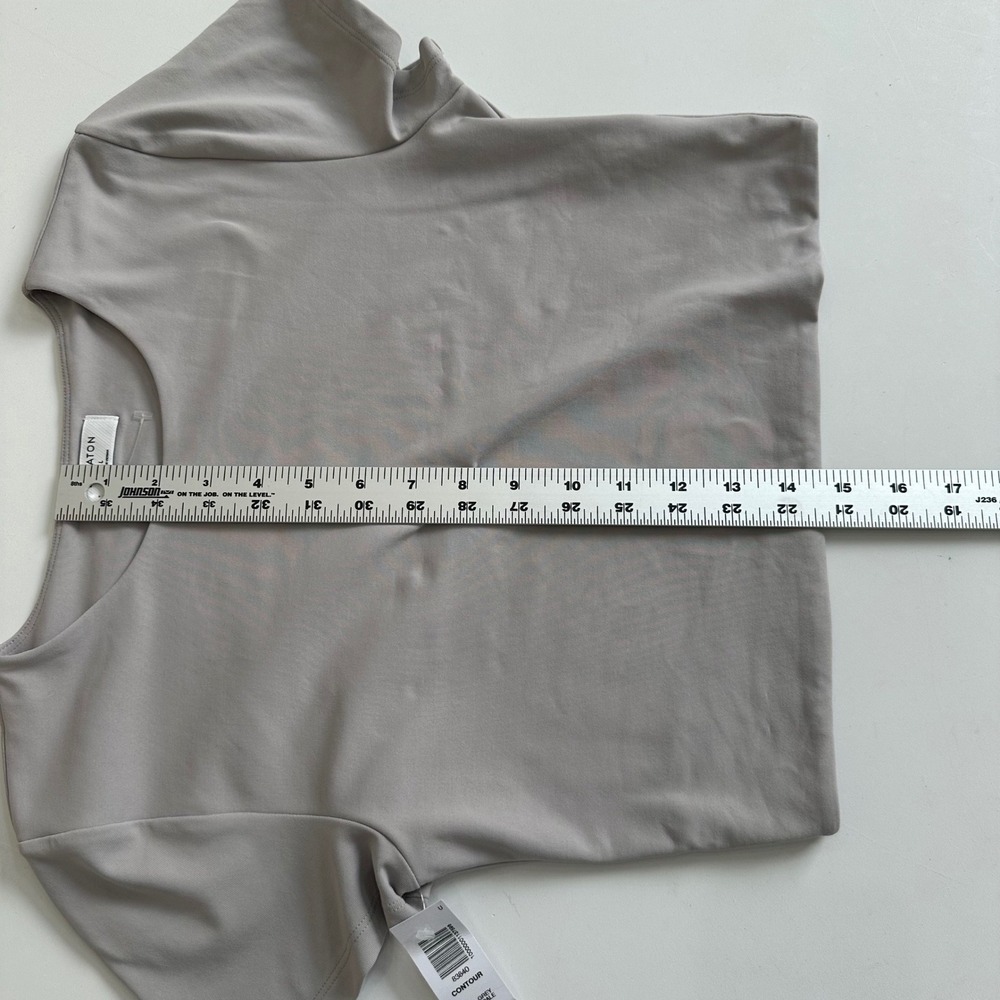 NWT Aritzia Babaton Contour Crew T-Shirt Womens L Opal Grey Double Layered Top - Picture 8 of 8
